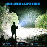 Led Magnetic Flashlight High Lumens Rechargeable, 10000 Lumens Super Bright Small Tactical Flashlights With Cob Work Light, Type C, Zoomable, 7 Modes, Ipx7 Waterproof Handheld Flashlights For Camping