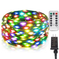 Orahon Christmas Lights 300Led 100Ft Outdoor Indoor Fairy Lights For Bedroom Twinkle String Lights Waterproof With Remote 8 Modes Memory Timer Plug In Green Wire For Xmas Tree Yard (Multicolored)