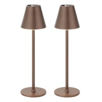 2 Pack Led Cordlesstable Lamp,4000Mah Rechargeable Battery Desk Lamp,3 Level Brightness Night Light, Metal Shell,Minimalist Design, For Couple Dinner/Coffee Table/Restaurant/Bedroom(2Pack Khaki)