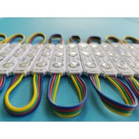 Rgb Led Light Module Smd 5050 Waterproof Led Advertising Pixel Module For Sign Letter Rgb Dc12V 0.72W 3 Led Ip66 Pvc Injection With Lens 75Mm*15Mm*5Mm 1000Pcs (Rgb), Rgb (Red, Green, Blue)