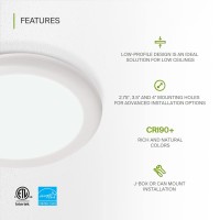 Asd 6 Pack Led Disk Lights 6 Inch 15W 5000K Daylight 1300Lm Dimmable Flush Mount Ceiling Light Fixture Low Profile Surface Mo