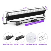 Atfoyer 3Pcs 40W Led Black Light Bar Black Lights For Glow Party Blacklight With Plug Switch Each Light Up 484 Sqft Area G