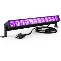 Atfoyer 40W Led Black Light Bar, Black Lights For Glow Party, Blacklight With Plug &Switch, Each Light Up 484 Sq.Ft Area, Glow Light For Halloween, Classroom, Fluorescent Body Paint, Stage Lighting