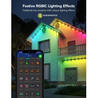 Govee Permanent Outdoor Lights, Smart Rgbic Outdoor Lights With 72 Scene Modes, 100Ft With 72 Led Eaves Lights Ip67 Waterproof For Party, Game Day, Daily Lighting, Work With Alexa, Google Assistant