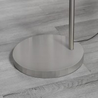 Furniturebox Uk Lighting - Holden Chrome Silver Metal Floor Arc Standing Lamp Light (Including Bulb) - Modern Standing Lamp - Silver Round Base, Silver Chrome Arched Arm & Lampshade - Elegant & Simple