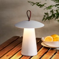 Lamplust Outdoor Mushroom Table Lamp, 12 Inch, White Mushroom Cordless Lamp, Dimmable Led, Usb Charging Cable, Touch Operated, Weatherproof, Rechargeable Table Lamp Indoor Outdoor Home Decor