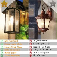 Outdoor Lights With Gfci Outlet, Dusk To Dawn Wall Lantern Porch Light Fixtures Waterproof Exterior Wall Sconce, Auto On/Off Black Wall Lights For House Garage House Outside Garage, 2-Pack