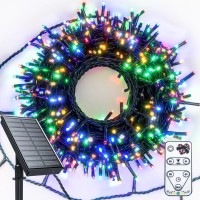 Maokot Solar Christmas Lights Outdoor Waterproof 240 Led Solar String Lights 80Ft Outdoor Christmas Lights With Remote,8 Twinkle Modes With Timer For House Outdoor Christmas Tree Decoration