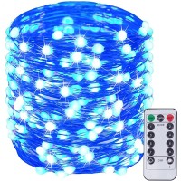 Sanjicha 66Ft 200Led Fairy Lights Outdoorindoor, Super Bright Fairy Lights With Remote, Waterproof Copper Wire 8 Modes Lights For Christmas Bedroom Party Wedding Garden (Blue)