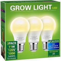 Briignite Grow Light Bulbs Led Grow Light Bulb A19 Bulb Full Spectrum Grow Light Bulb Plant Light Bulbs E26 Base 11W Grow Bu