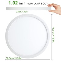 Dllt 34W Flush Mount Led Ceiling Light 156 Inch Ultra Thin Close To Ceiling Light Fixture For Living Room Bedroom Kitchen Hall