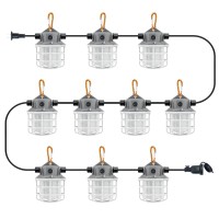 Ns 100Ft Led Construction String Lights 150W 15000Lm Led String Work Lights Temporary Work Lights Linkable Industrial String W