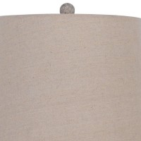 27 Inch Set Of 2 Classic Resin Accent Table Lamp, Turned, Beige Rustic Gray