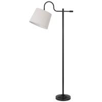 63 Inch Floor Lamp, Adjustable Shade, Metal Base, Dark Bronze