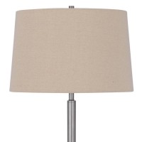 61 Inch Modern Floor Lamp, Glass Tray Table, 1 Usb Port, Antique Silver