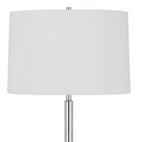 Ava 61 Inch Modern Floor Lamp, Glass Tray Table, 1 Usb Port, Glossy, Chrome