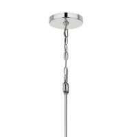 38 Inch Modern Chandelier, Free Hanging Cylinder Glass Shades, Chrome