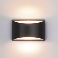 Aipsun Black Modern Led Wall Sconce Indoor Wall Lights 1 Pack Hardwired Up And Down Wall Mount Light For Living Room Bedroom Hal