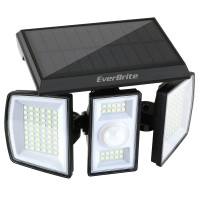 Everbrite Solar Outdoor Lights, 128 Led 7000K Solar Motion Sensor Lights, 3 Heads Security Led Flood Light, 270 Wide Lighting, Ip65 Waterproof, Wall Light For Yard Patio Garden Pathway Porch