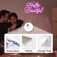 Looklight Hello Beautiul Neon Sign Pink Neon Light Led Light Up Neon Light Neon Signs For Wall Decor Usb Connectivity Led Neon S