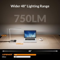 Lepower Desk Lamp, 18W Led Desk Lamps For Home Office, Reading Desk Lamp With Usb Charging Ports, Eye-Caring, Touch Study Lamp With 3 Timing Modes, 35 Lighting Modes, Desk Lamp For Office, Study, Dorm