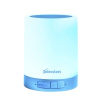 Elecstars Touch Bedside Lamp - With Bluetooth Speaker, Dimmable Color Night Light, Outdoor Table Lamp With Smart Touch Control, Best Gift For Men Women Teens Kids Children Sleeping Aid(Blue)