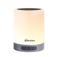 Elecstars Touch Bedside Lamp - With Bluetooth Speaker, Dimmable Color Night Light, Outdoor Table Lamp With Smart Touch Control, Best Gift For Men Women Teens Kids Children Sleeping Aid(Black)