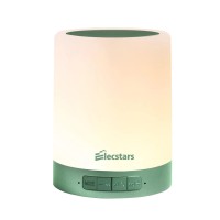 Elecstars Touch Bedside Lamp - With Bluetooth Speaker, Dimmable Color Night Light, Outdoor Table Lamp With Smart Touch Control, Best Gift For Men Women Teens Kids Children Sleeping Aid(Green)