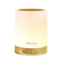 Elecstars Touch Bedside Lamp - With Bluetooth Speaker, Dimmable Color Night Light, Outdoor Table Lamp With Smart Touch Control, Best Gift For Men Women Teens Kids Children Sleeping Aid(Bronze Gold)