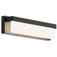 Lightinn Led Bathroom Vanity Light Fixture Over Mirror 16.5 Inch Modern Rectangle Black Matte Metal Lighting Bar 4000K Daylight Wall Sconce (Black)