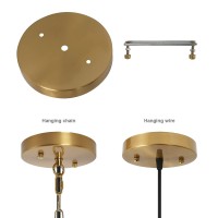 Kighsin 5.9 Inches Brass Ceiling Light Canopy Plate, Metal Canopy Kit For Modern Pendant Light Chandelier, Light Fixture Mounting Hardware (Brass)