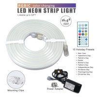 Uboory Led Neon Lights, Rgbic Neon Rope Lights, Led Strip Lights, 16.4Ft/5M Waterproof Led Neon Flex, Bendable Outdoor Led Strip Lights Waterproof