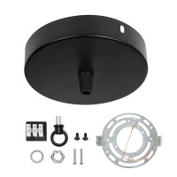 Kighsin 47 Inches Black Round Hanging Ceiling Light Canopy Kit Metal Plate Cover For Diy Pendant Light Lamp Chandelier Industr