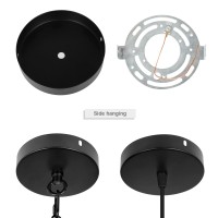 Kighsin 47 Inches Black Round Hanging Ceiling Light Canopy Kit Metal Plate Cover For Diy Pendant Light Lamp Chandelier Industr