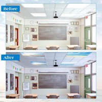 Kathfly 4 Pieces 2Ft X 4Ft Fluorescent Light Covers For Classroom Office Sea Shore Beach Blue Light Covers For Ceiling Light Fil