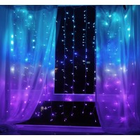 Curtain Lights Teal Blue Purple Ombre Fairy Lights With Remote Led String Lights For Girls Room Mermaid Unicorn Twinkle Wall Ha