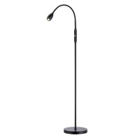 Obright Ray - Adjustable Led Beam Floor Lamp, Dimmable And Zoomable Spotlight, Flexible Gooseneck, Reading/Crafting Standing Lamp, Work Table Light, Matte Black