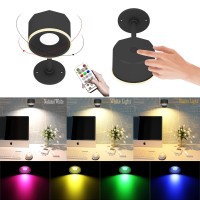 Yuewilai Magnetic Wall Sconce 16 Rgb Colors Dimmable 4 Pack Rechargeable Battery Operated Usb Picture Painting Wall Light With