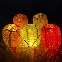 12 Pack Chinese Paper Lanterns Multicolor Hanging Hollow Out Lanterns 6 X 8 Inch Asia Japanese Lantern Lamps With Led Lights Sti