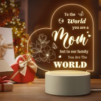 Quaintir Gifts For Mom, Christmas Gifts For Mom, Birthday Gifts From Daughter - Acrylic Engraved Night Lamp, Personalized Mom Gifts From Daughter Son, Best Gift For Mom On Mother'S Day Christmas