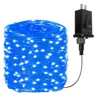 66Ft 200 Led Fairy Lights Plug In, Waterproof String Lights Outdoor 8 Modes Christmas Lights Bedroom Decor, Twinkle Lights For Girl'S Room Garden Christmas Decorations (Blue)