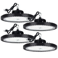 Evbforu 4 Pack Ufo Led High Bay Light 200W Led High Bay Light 5000K Led Shop Light With 29 000Lm Us Plug Ip66 Commercial Ware