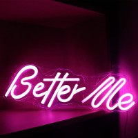 Better Me Neon Sign, Neon Sign For Bedroom Wall Decor Powered By Usb Neon Light, Pink Led Neon Sign Art Decorative Lights For Party, Engagement, Birthday Party,Wedding Party, Create Ambience