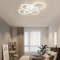 Teminbu Modern Led Ceiling Light White 6 Rings Flush Mount Ceiling Light 4000K Lighting Fixture Ceiling Lamp For Kitchen Bedr