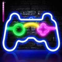 Neon Sign Gamepad Shape Led Neon Signs For Wall Decor, Dimmable Game Shaped Neon Lights For Bedroom Game Room Decor Teen Boys Gamer Party Gaming Wall Decoration Gift Wall Signs