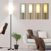 Qaubauyt Floor Lamp For Living Room Bedroom,Modern Led Floor Lamp With Remote Control And Stepless Dimmable Colors Temperature & Brightness,Standing Lamps Tall Lamp, 9W Bulb Included(White)