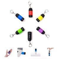 Tileon Mini Keychain Light Usb Rechargeable Keychain Flashlights 6Pcs Waterproof Small Flashlights For Emergency Led Tiny Flashl