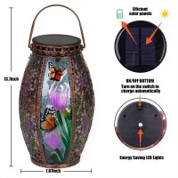 Outdoor Solar Lanternwaterproof Butterfly Hanging Metal Decorative Lights For Patio Table Garden Pathway Yard With Super Bright