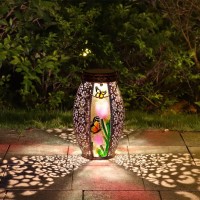 Outdoor Solar Lanternwaterproof Butterfly Hanging Metal Decorative Lights For Patio Table Garden Pathway Yard With Super Bright