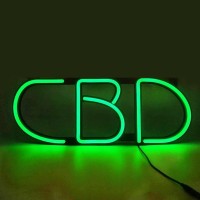 Led Neon Open Sign 21 X 8 Inches Cbd Light Signs, Super Bright Silicone Flex Neon Black Backer With Green Letters For Store (5521Cbd)